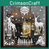 Window Christmas Festive Sticker Pvc Reindeer And Snowflakes Holiday Decor