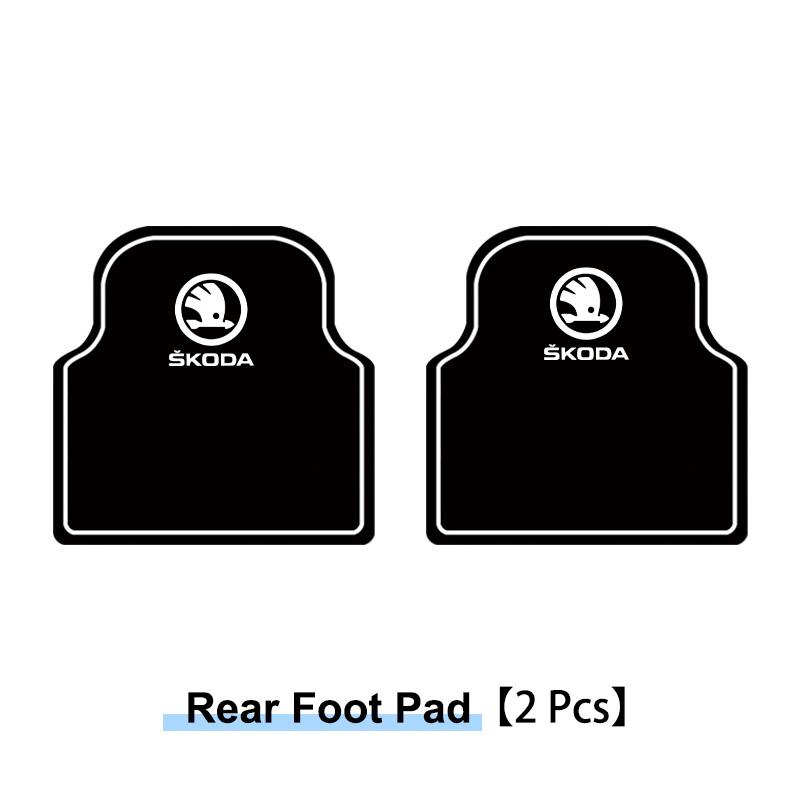 OBDI6 2/4pcs Leather Car Floor Mats Carpet Cushion For Skoda Octavia Fabia Rapid Superb Kodiaq Scala Karoq Citigo Kamiq Roomster Enyaq