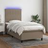 VidaXL Slat Bed Base with Mattress and LEDs, Upholstered Bed, Single Bed, Adult Bed for Interior Bedroom, 3135017