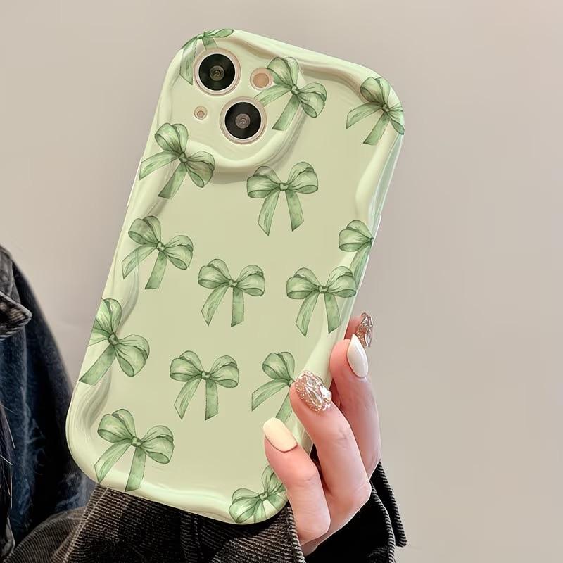 Чехол для телефона с акварельным узором "Зеленый бант" для Samsung Galaxy S26 S25 S24 S23 S22 Ultra Plus FE A16 A17 A37 A36 A57 A56 A55