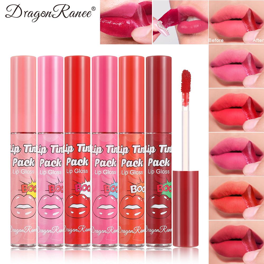6 Colors Peel Off Liquid Lipstick Matte Peel Off Lip Glaze Waterproof Long Lasting Makeup Stain Sexy Rose Red Lip Tint Cosmetics