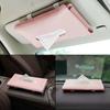 Car Visor Tissue Holder PU Leather Hanging Paper Towel Clip Napkin Holder Backseat Tissue Case Auto Interior Accessories
