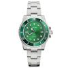 Мужские часы / Кварцевые часы с браслетом из нержавеющей стали / Классические часы с зеленым водным призраком