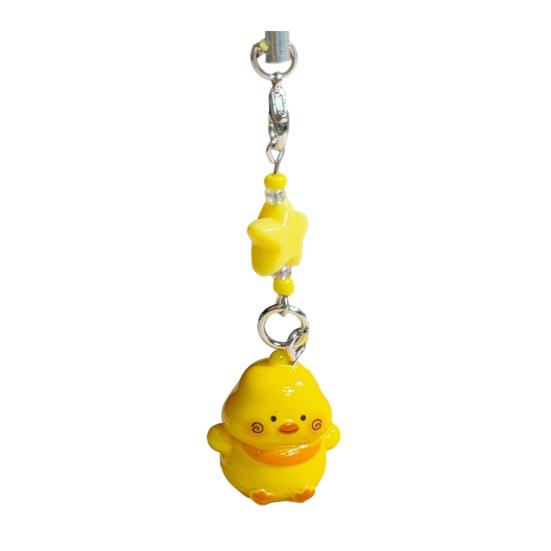 Keychain Pendant Resin Smooth Shiny Mini Size 3D Yellow Chicken Star Bead Design Keyring Bags Mobile Phone