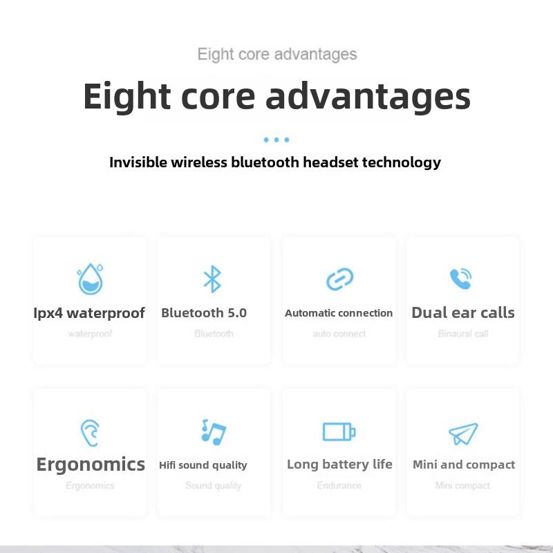 Новая гарнитура Bluetooth 5.0 с шумоподавлением, спортивная игровая гарнитура, внутриканальные наушники с длительным сроком службы, высокая мощность, беспроводная