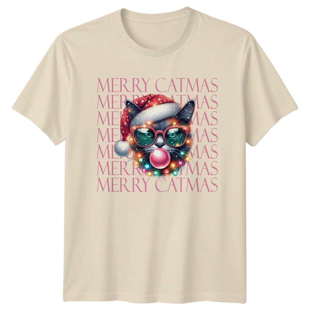 Merry Catmas Christmas Cat Holidays Unisexs TShirt Unisexs Tee Graphic Top