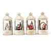 Christmas Crystal Music Box With Snowman Scene For Festive Tabletop Ornament