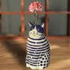 Dotted Cat Flower Vase Desktop Decoration Resin Cartoon Kitten Floral Plants Vase Indoor Real Dried Flower Holder Floral Arrangement Container