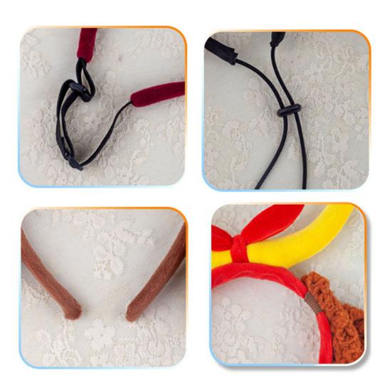 Рога оленя повязка на голову Рождественский костюм для питомца Повязка для волос Регулируемая повязка на голову с бантом Мягкие уши для средних крупных собак Праздничная вечеринка Наряд