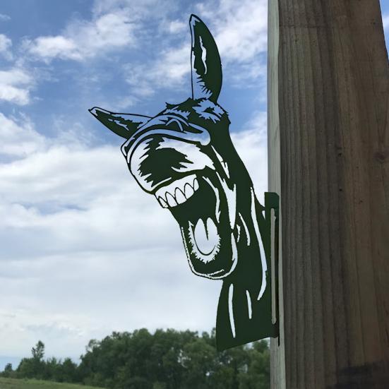 Peeping Animal Sign Weather-proof Heavy Duty Outdoor Garden Patio Yard Lawn Metal Donkey Horse Cow Sheep Dog Pig Lion Silhouette Decoration Ornament