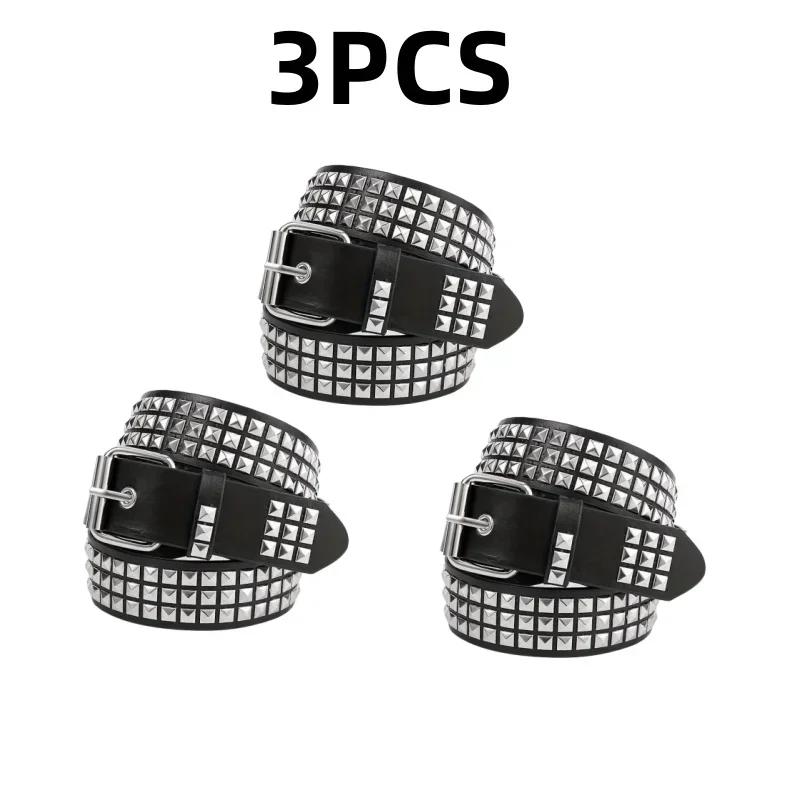 2024 Новый пояс с заклепками и квадратными бусинами, металлический ремень в форме пирамиды, мужской и женский джинсовый ремень в стиле панк, дизайнерский ремень Y2K, женские ремни