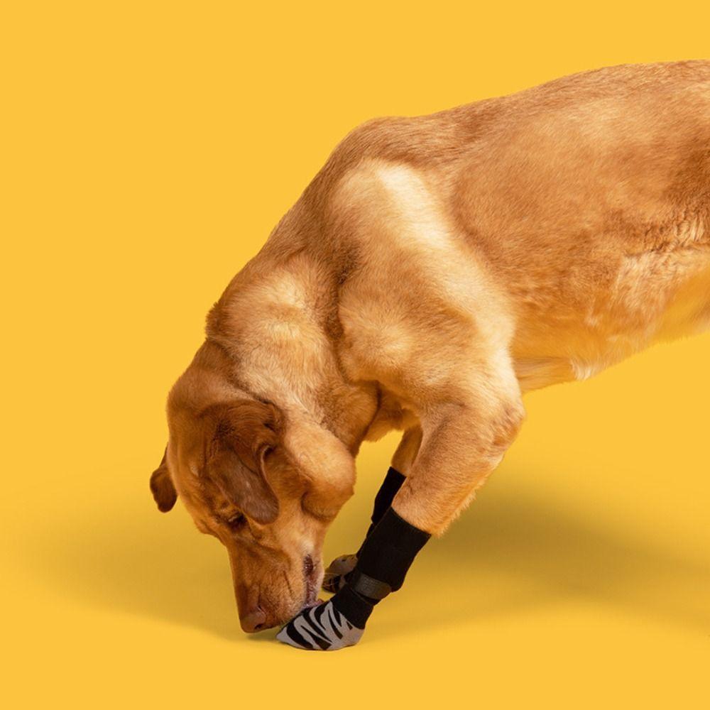 4 шт./компл. С ремешками Защита лап питомца Противоскользящие носки для пола для собак Чехол для лап питомца Носки для собак Осень