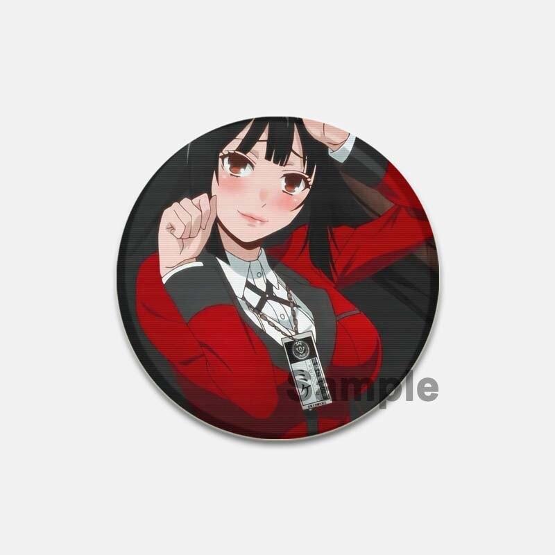 58 мм аниме манга KAKEGURUI брошь 58 мм круглая булавка для лацкана нагрудник Yumeko Jabami мультфильм косплей значок для одежды декор рюкзака подарки