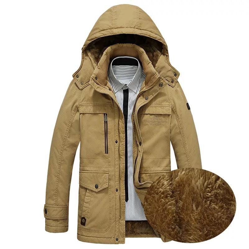 Новая мужская одежда средней и длинной длины с хлопковой подкладкой, повседневная утепленная бархатная одежда из хлопка, защищающая от холода и теплая одежда больших размеров