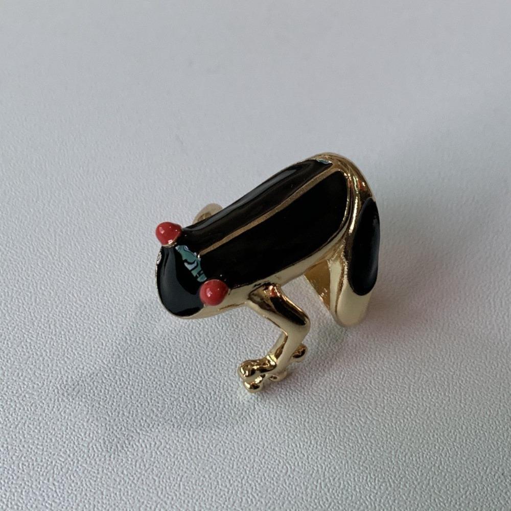 Korean Style Frog Drip Oil Ring Geometric Enamel Ring Creative Painting Ring Gift