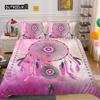 Комплект постельного белья Dream Catcher King Size Pink Boho DreamCatcher для детей и подростков, пододеяльник из микрофибры в стиле бохо с перьями