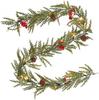 Christmas Wreath With Cones, Red Berries, Bells, Powered Lights, Suitable For Door Frames, Stairs, Fireplaces, Indoors And Outdoors