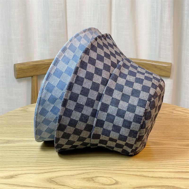 Новая джинсовая шляпа-панама в японском стиле, женская, весенне-осенняя, клетчатая, в сетку, популярная в интернете, универсальная, визуально уменьшающая лицо, маленькая летняя шляпа-ведро