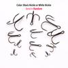 100pcs Multiple Size Treble Hooks Fishing Hook for Lures Size 12 10 8 6 4 2 1 1/0 2/0 3/0 4/0 5/0 Black Color [YG0001]