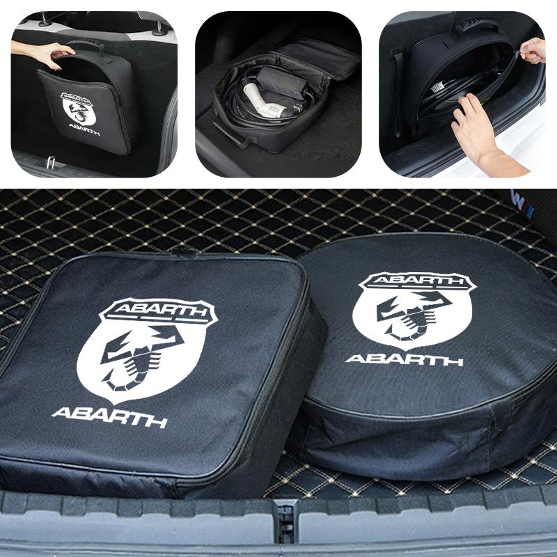 Oxford Cloth Car Charge Cable Case Organiser Waterproof Charging Gun Storage Bag For Abarth FIAT 500 FR Stilo Doblo Tipo Lancia