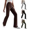 Women Pants High Waist Solid Color Ribbed Casual Trousers Slim Fit Spring