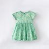 Платье для девочек, летнее детское платье принцессы, юбка с круглым вырезом и коротким рукавом, модное детское платье