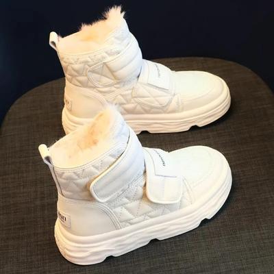 Меховые белые сапоги женские мягкие хлопковые туфли зимние теплые зимние сапоги из искусственной кожи обувь толстые плюшевые короткие ботильоны