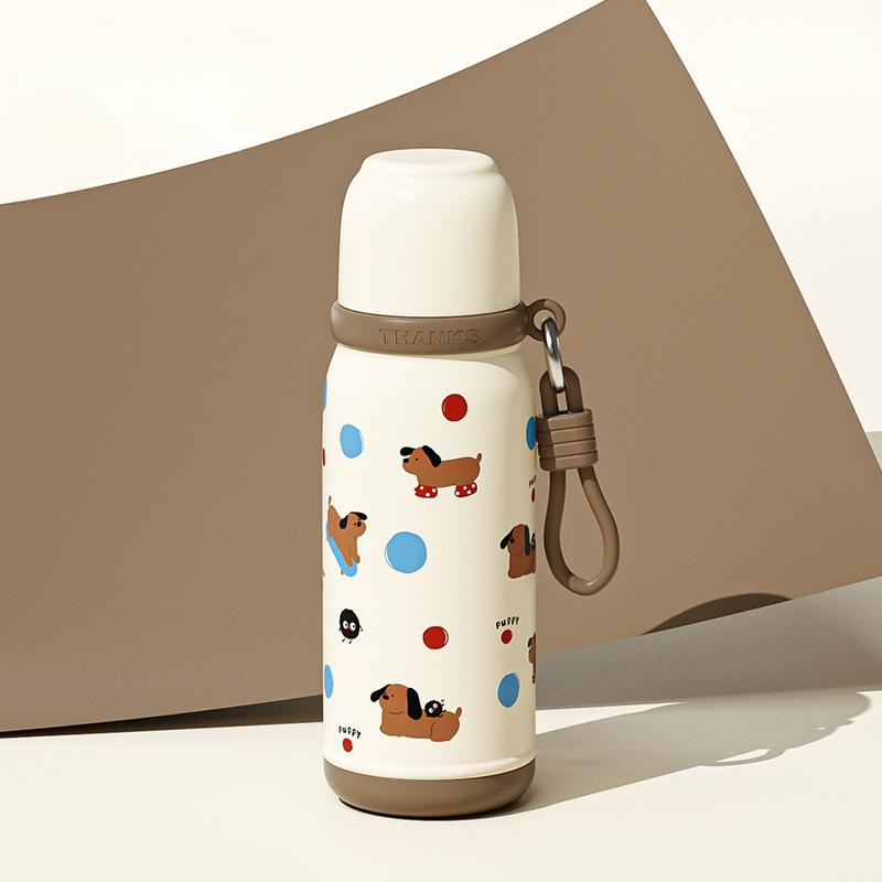 Новая термокружка высокого уровня внешнего вида для женщин, симпатичная чашка для воды из нержавеющей стали с трубочкой, чашка для двух напитков