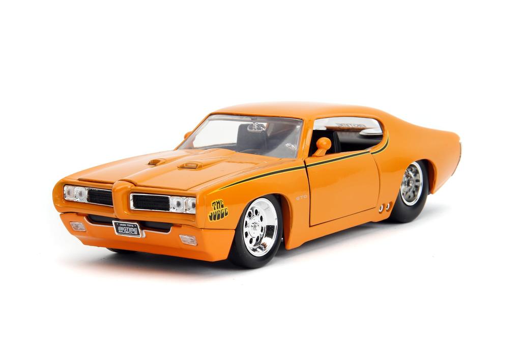 JADATOYS BTM 1969 Pontiac GTO Judge Mini Car Orange 124