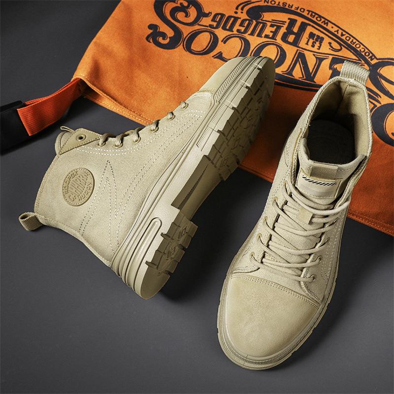 Осень новые дышащие высокие ботинки Мартин мужские британские ретро обувь ботинки платформа короткие ботинки повседневная обувь