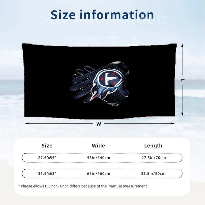 Теннесси Тайтанс (5) Тема Полотенце для пляжа Устойчивое к песку Мягкое и удобное Подходит для бассейна, кемпинга, йоги и дайвинга Дорожное