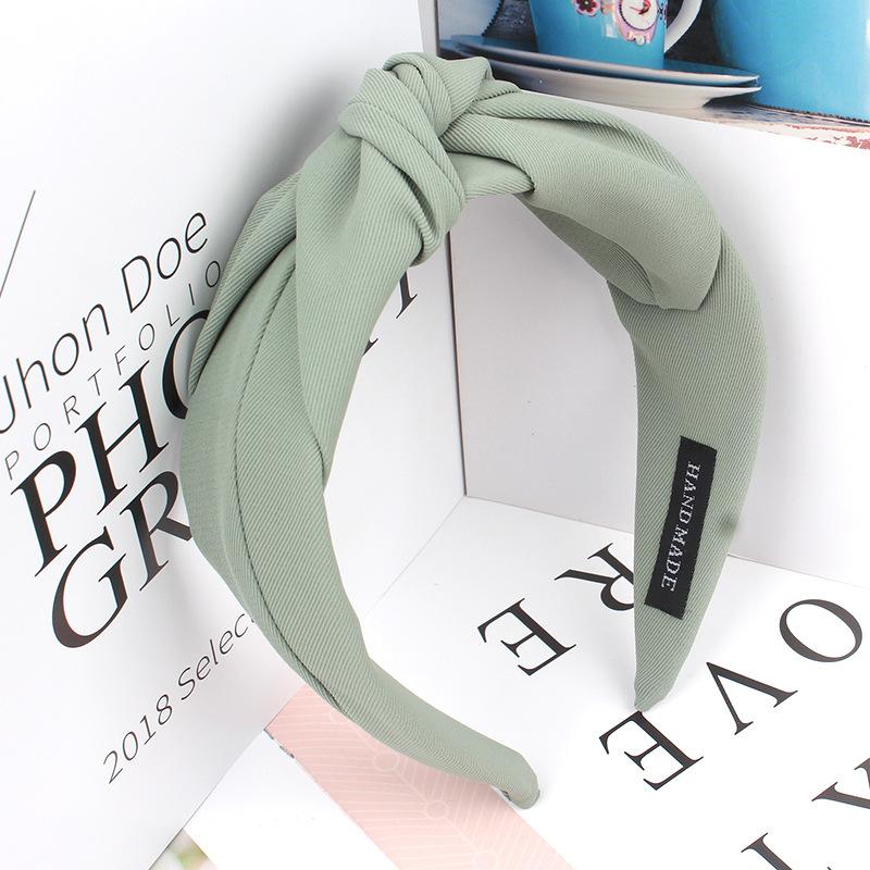 Новые модные завязанные повязки на голову для женщин, однотонные тканевые повязки для волос для девочек, широкая повязка для волос, мягкий обруч для волос, аксессуары для волос