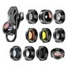 APEXEL APL-DG11 Universal Professional HD Phone Camera Lens Kit 11in1 Micro Lens 140degrees Wide Angle