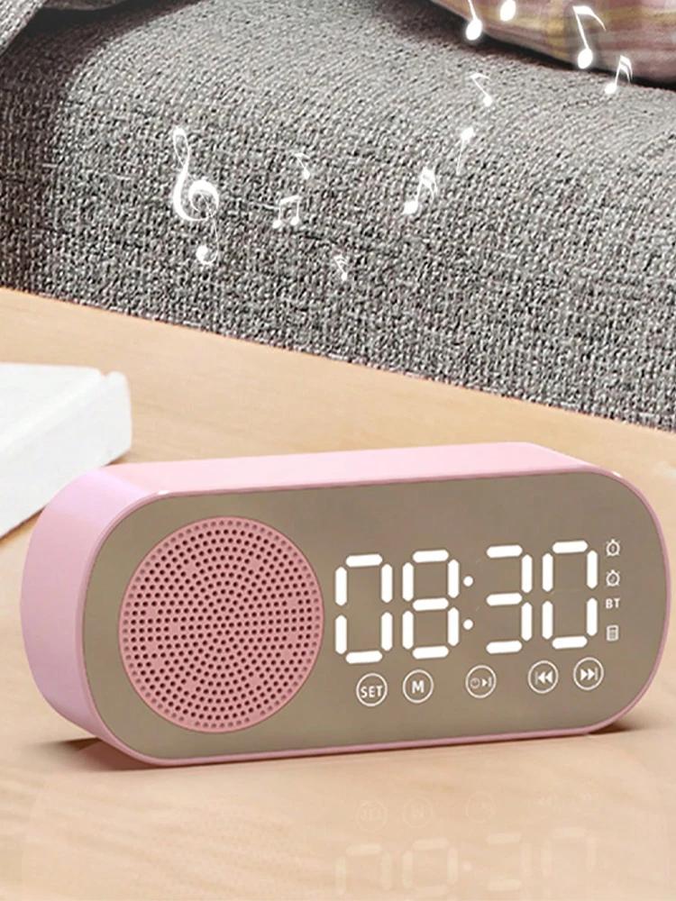 Беспроводной Bluetooth-динамик, многофункциональные громкие часы с сабвуфером, мини-динамик с будильником и интеллектуальным ИИ