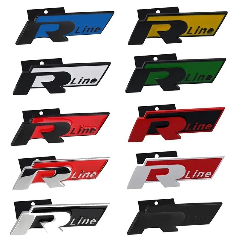 1 шт. Металлическая эмблема R line на решетку радиатора автомобиля для Jetta Beetle CC Golf Passat Touareg Scirocco Lavida Tiguan Touran Аксессуары