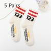 5 Pairs of Socks Women's Spring and Autumn Models of Mid-calf Socks Two Bar Digital Tide Cotton Outer Wear Summer Couple Socks