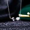 Imitation Opal Tulip Necklace Women's Light Luxury Niche Micro-inlaid Zircon Flower Collarbone Chain