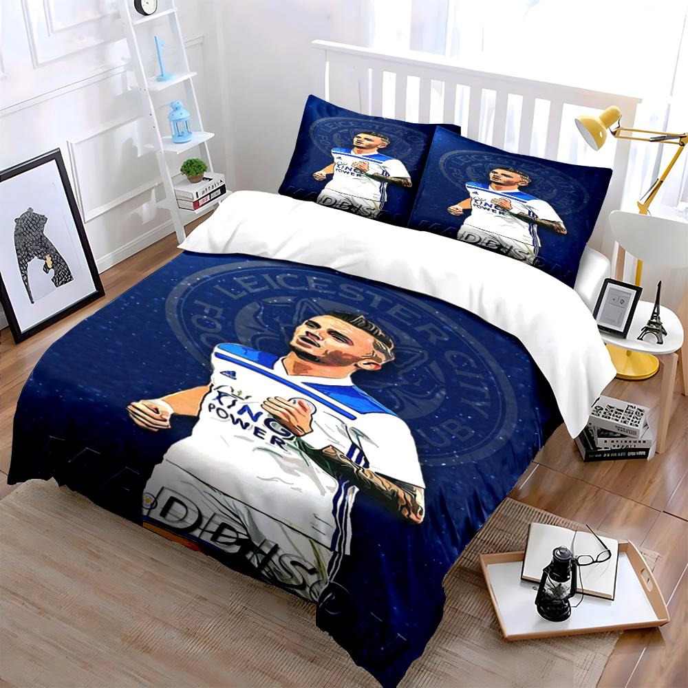 Leicester City Football Player Bedding Set Bedding set (1 duvet cover, 2 pillowcases, duvet not included)