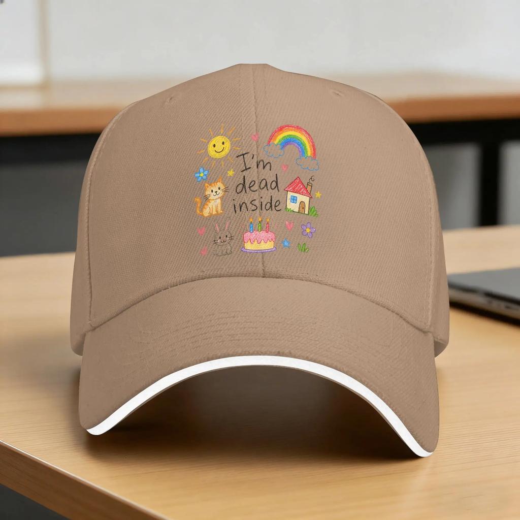 Im Dead Inside Baseball Cap UnisexTeens Design Hip Hop Hats Summer Trendy Tennis Skate SunProof Baseball Caps