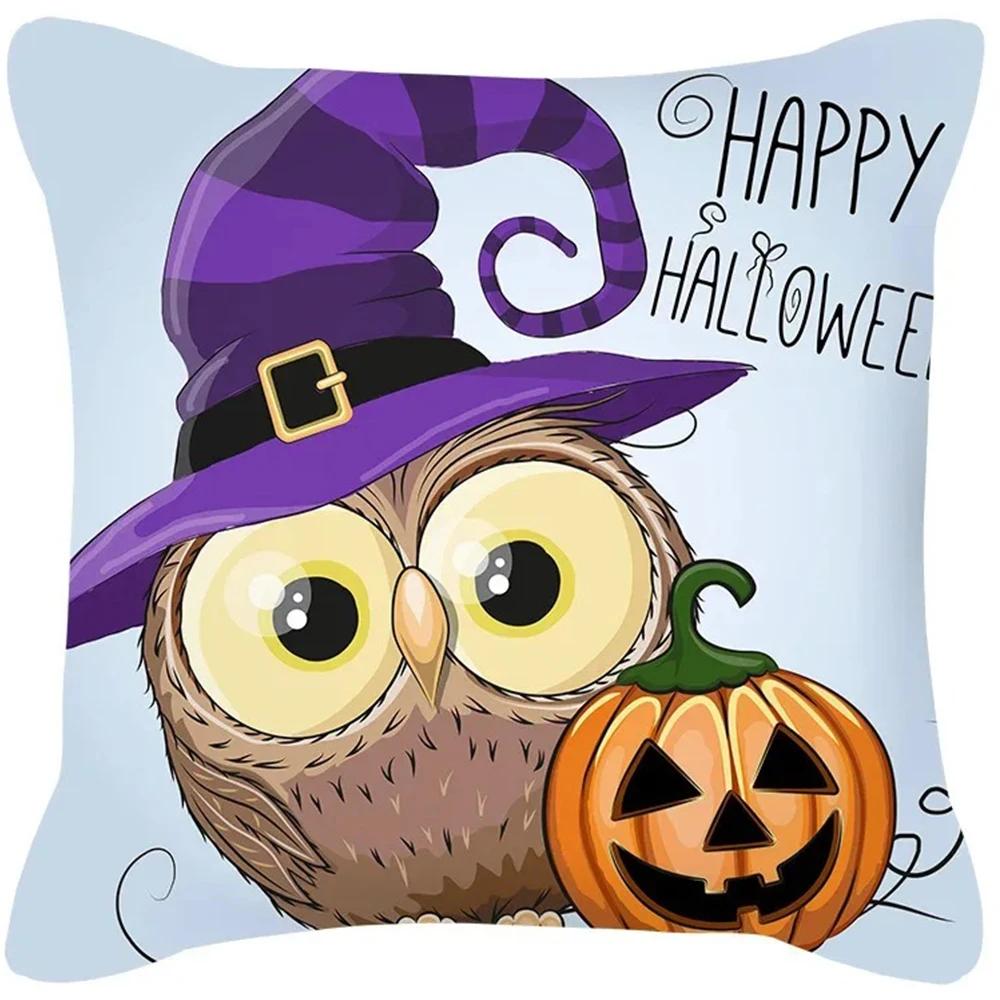 Подушка для украшения на Хэллоуин в виде тыквы, кошки, призрака, подходит для украшения дома, гостиной, дивана, комнаты