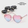 Детские солнцезащитные очки с желейной оправой и градиентными линзами — дизайн «Пчела и сердце»