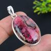 Родонит Драгоценный камень 925 Стерлинговое серебро Подарочное ювелирное изделие Подвеска 1,97"
