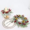 Mini Christmas Cabinet Wreath for Kitchen Red Berry Door Wreath with Bow for Farmhouse Holiday Xmas Party Decoration
