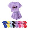 Kids Summer Sport T-Shirt And Shorts 2 Piece Outfit Tracksuit Set Short Sleeve Print Crop Tops With Clothing Set