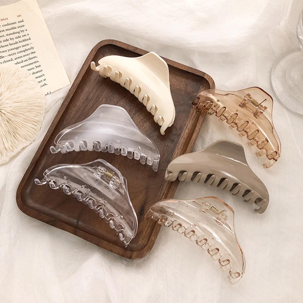 Simple Korean Transparent Woman Girls Crab Clips Hair Accessories Ponytail Holder Hair Claws