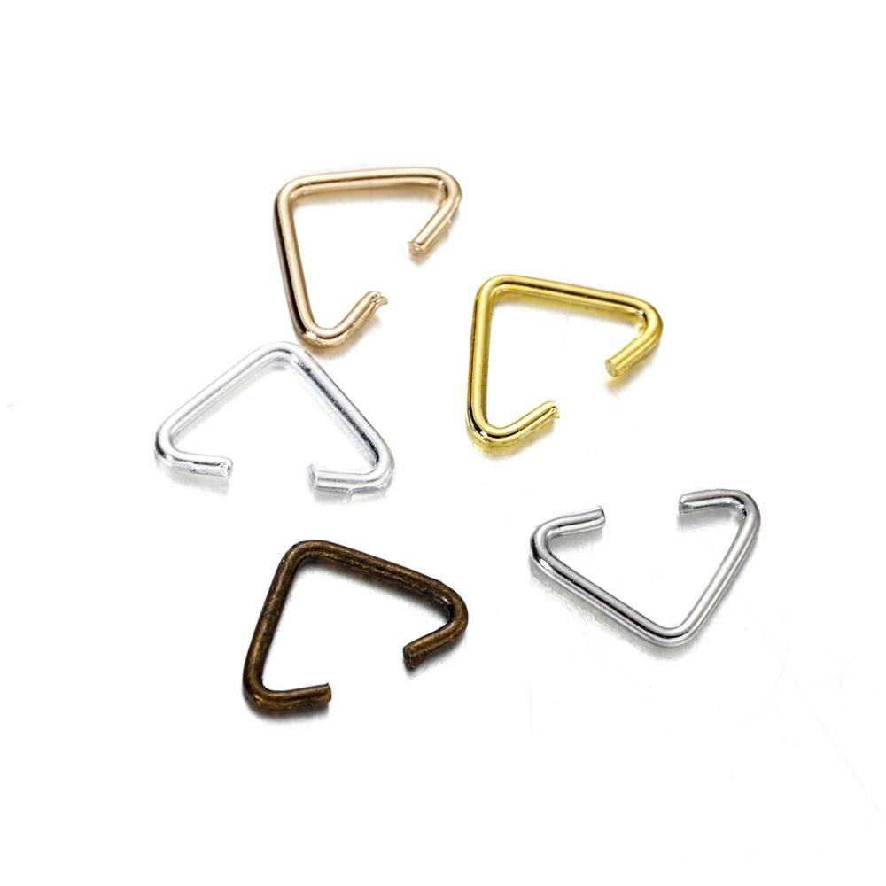 20-100pcs Metal Iron Triangle Clasps Buckle Connector Jump Rings For DIY Earrings Bracelet Necklace Jewelry Making Accessories