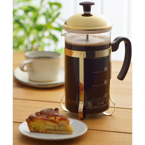 Yoshikawa Coffee Press/Tea Server, 750ml French Press, 5-Cup Capacity, Graduated, Made In Japan, Mocha Brown, SJ3306