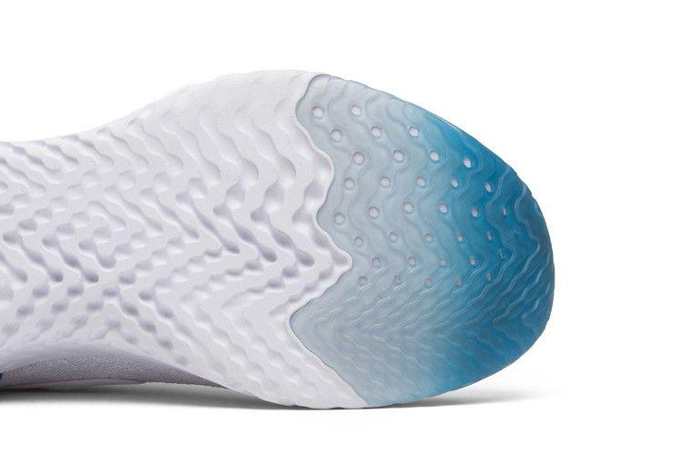 Women's Sneakers Nike Epic React Flyknit White Racer Blue Pink Blast (Women's)