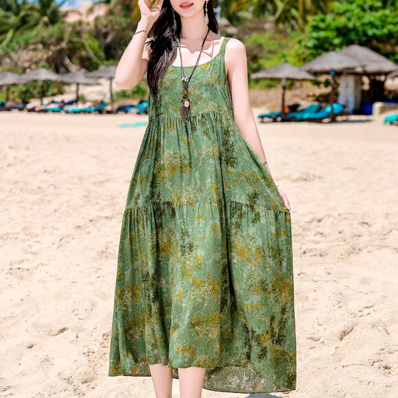 Элегантное платье на бретельках для женщин, большие размеры, повседневное летнее длинное платье, винтажная женская одежда среднего возраста