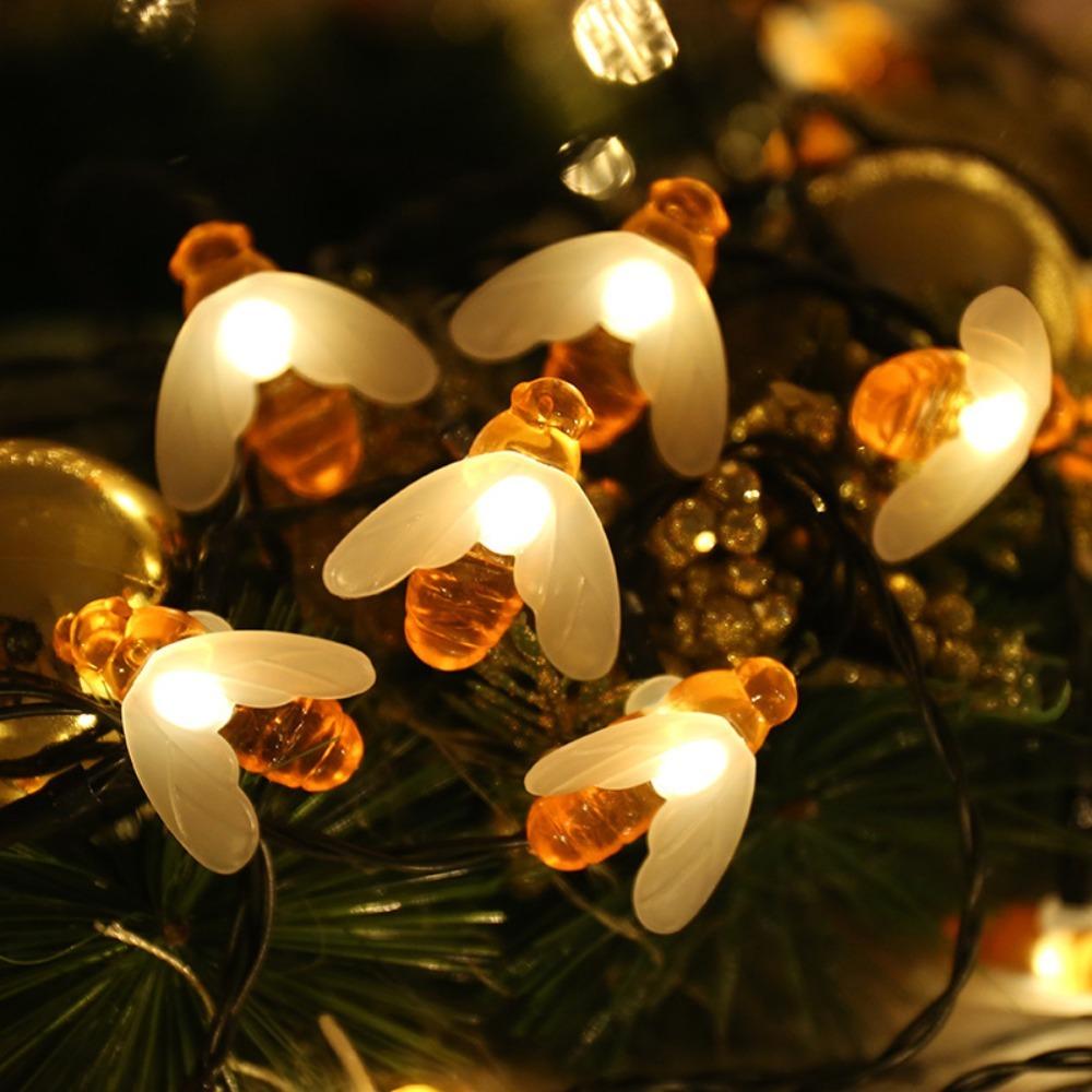 Honeybee Shaped Fairy String Lights Waterproof Garden Lamp LED Night Lights Outdoor Courtyard